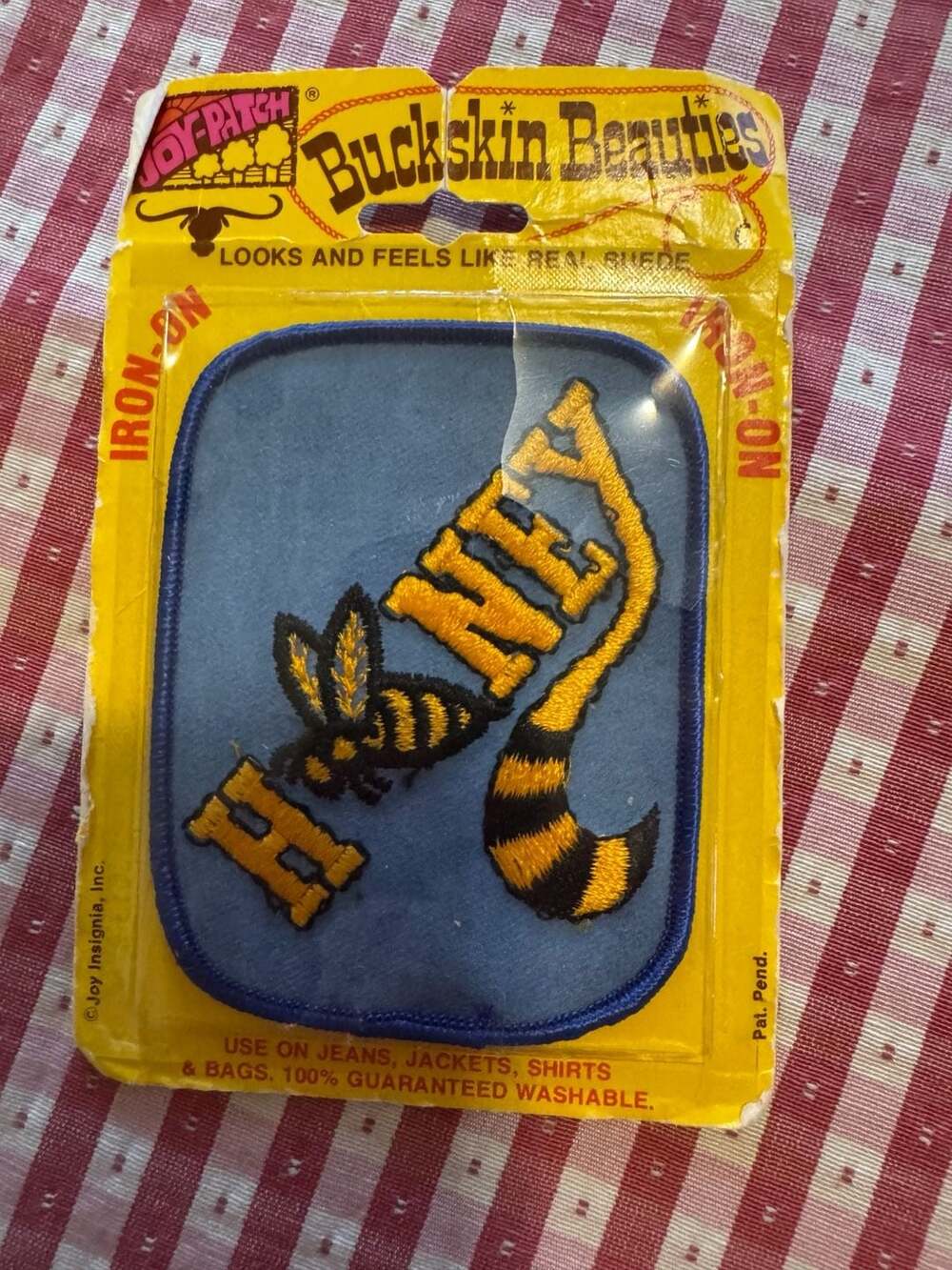 Vintage 1970s Joy-Patch Buckskin Beauties Honey Bee Iron-On Patch